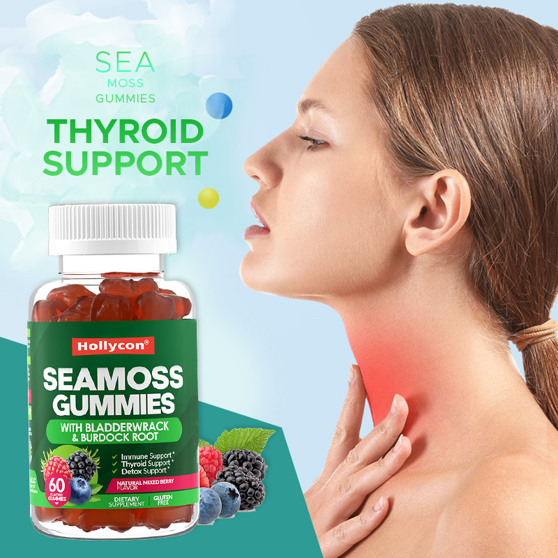 Gumi di muschio di mare irlandese 1000mg Bladderwrack Muschio di mare gommi per il supporto digestivo