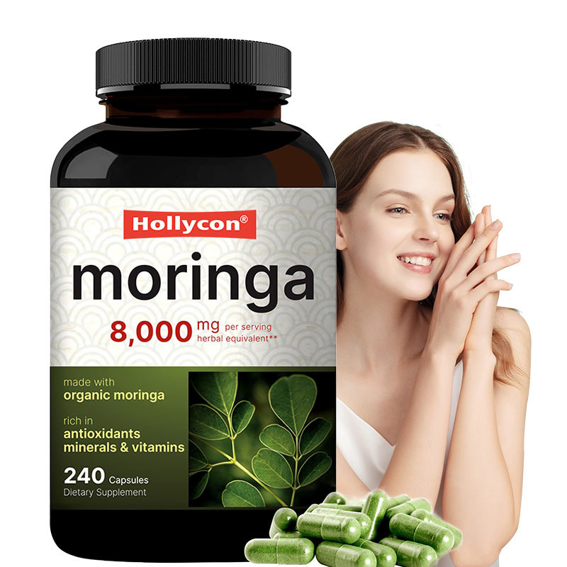 Moringa Organic Leaf Powder Supplement Moringa Leaf Extract OEM Salute della pelle Antiossidante immunitario
