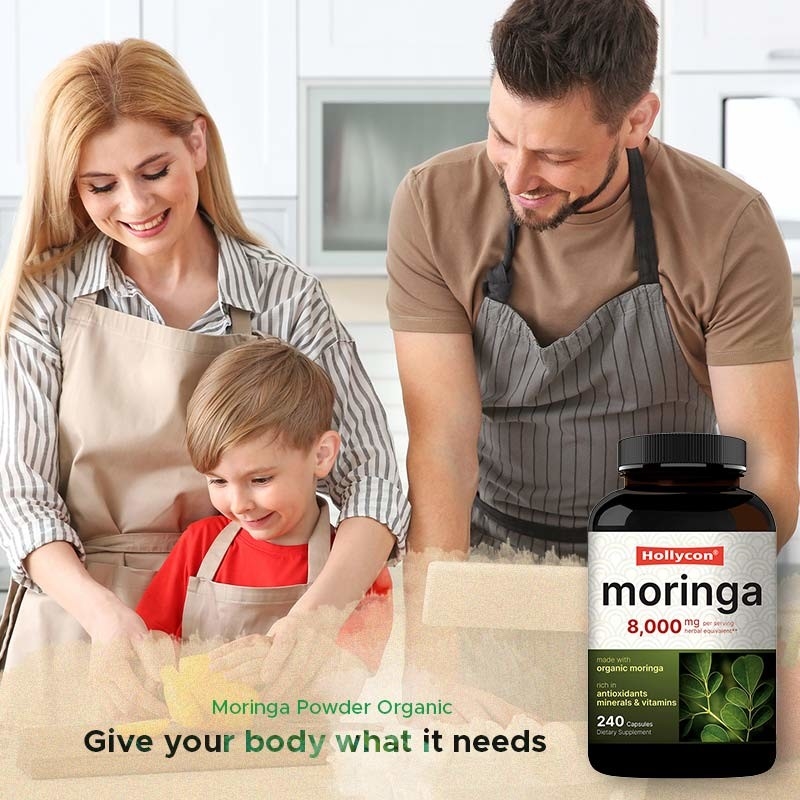 Moringa Organic Leaf Powder Supplement Moringa Leaf Extract OEM Salute della pelle Antiossidante immunitario