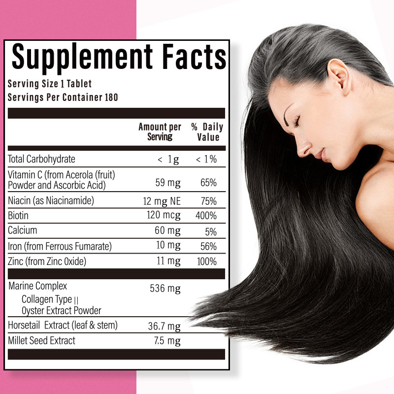 Pillole per la crescita dei capelli 120mcg Biotina Prodotto per la crescita dei capelli