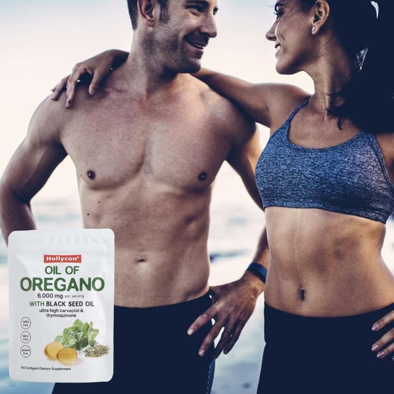 Olio di Oregano Biologico Softgels 6000mg Olio di Oregano Softgels Per il Supporto Immunitario