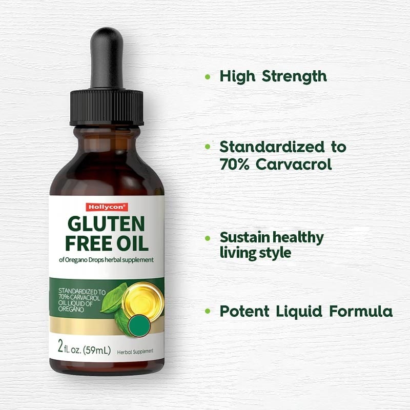 Olio di origano senza glutine, un integratore di erbe per uno stile di vita sano