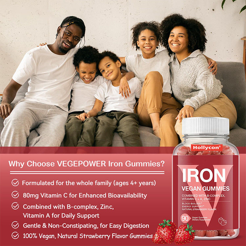 Gommi di ferro per adulti 60mcg Acido folico Gommi di ferro per il supporto energetico