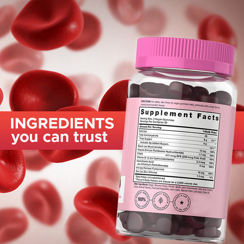 Ferro per le donne 250 mcg Acido folico 18 mg Ferro per la produzione di globuli rossi