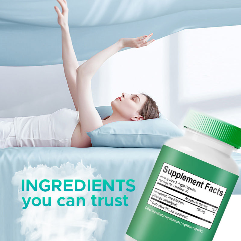 Capsule di polvere di moringa per sostenere livelli energetici sani