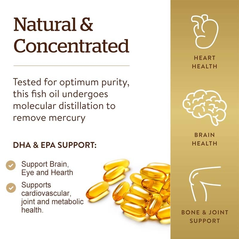 I gel di olio di pesce sostengono la salute del cuore e delle articolazioni del cervello con gli acidi grassi Omega3