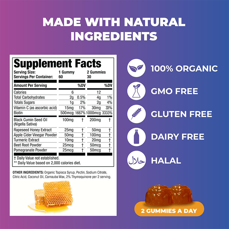 Olio di semi neri e gomma di miele 200 mg Estratto di olio di semi neri per il supporto immunitario