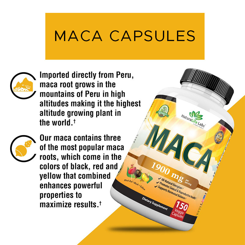 Capsule di radice di maca Capsule energetiche potenti per gli uomini Umore ed equilibrio ormonale