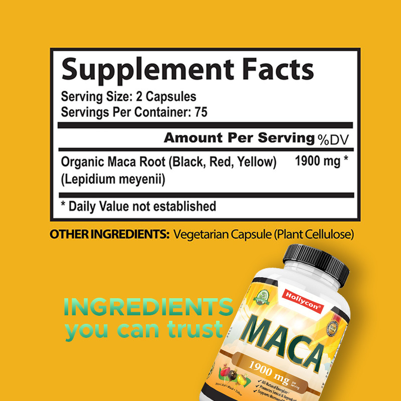 Capsule di radice di maca Capsule energetiche potenti per gli uomini Umore ed equilibrio ormonale