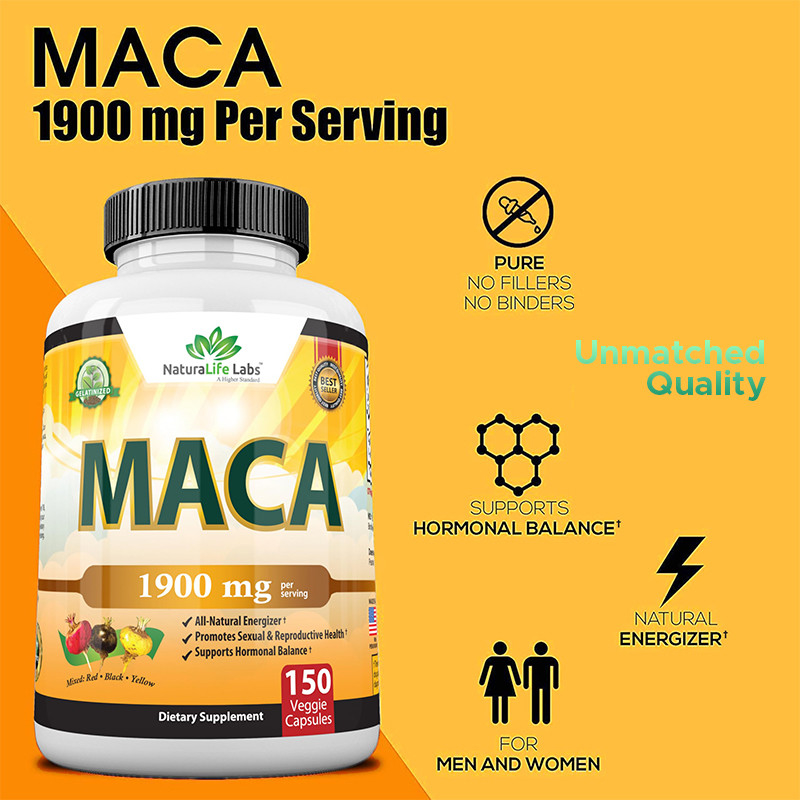 Capsule di radice di maca Capsule energetiche potenti per gli uomini Umore ed equilibrio ormonale