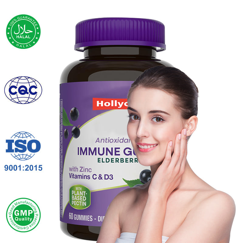 Produttore Sambucus Black Elderberry Gummies for Kids Supplemento vitaminico Supporto immunitario Antiossidante