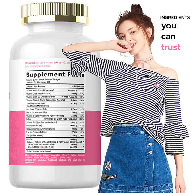 Multivitaminici Softgels per le donne Per il sistema immunitario Vitamine giornaliere per le donne