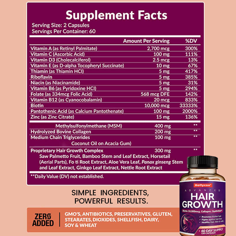 Ingrosso Vitamine per la crescita dei capelli per le donne Ricrescono più forti Capelli più sani Pelle e unghie