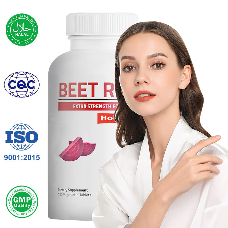 Capsule di radice di barbabietola OEM per la pressione alta 500mg Estratto di radice di barbabietola biologica