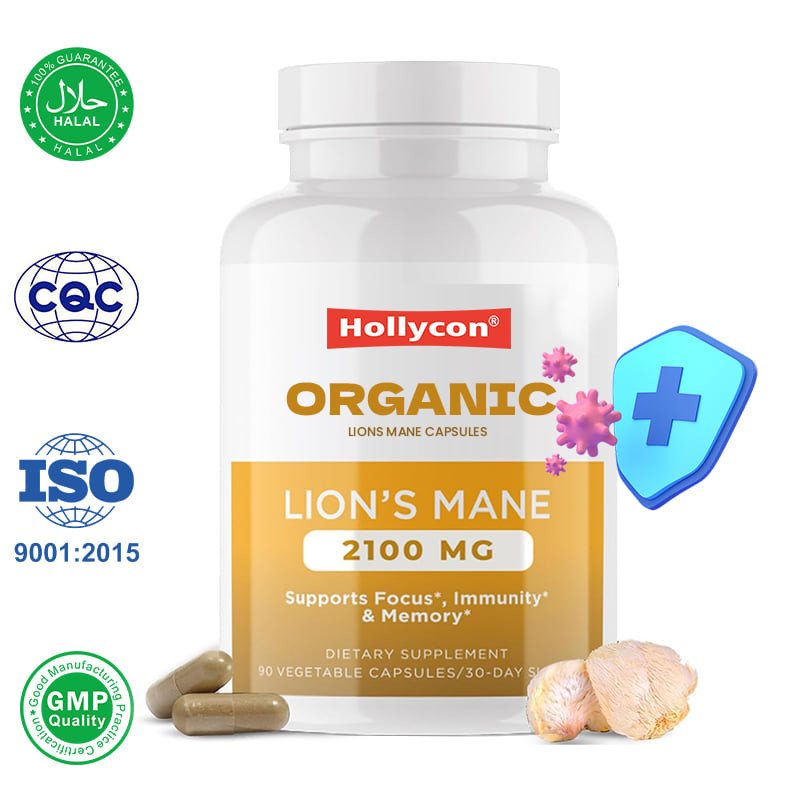 Le capsule di criniera di leone personalizzate favoriscono la concentrazione, la chiarezza mentale, la cognizione, migliorano la salute intestinale.