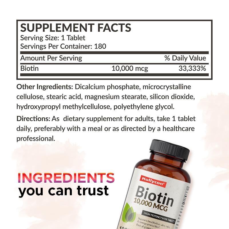 OEM Biotina Capsule per la crescita dei capelli 10.000mcg Biotina per la pelle e le unghie sane