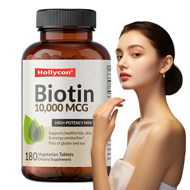 OEM Biotina Capsule per la crescita dei capelli 10.000mcg Biotina per la pelle e le unghie sane