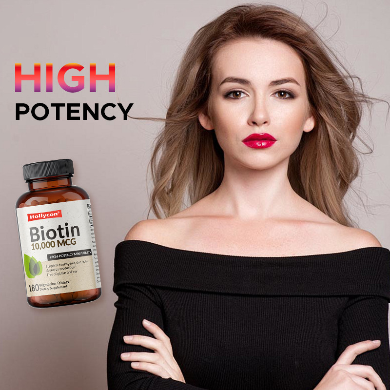 OEM Biotina Capsule per la crescita dei capelli 10.000mcg Biotina per la pelle e le unghie sane