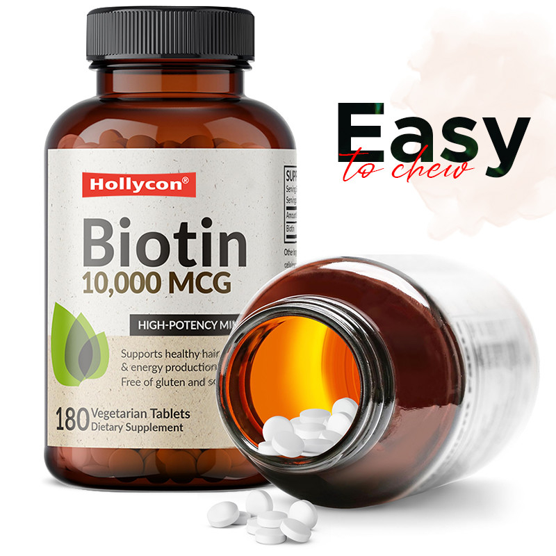 OEM Biotina Capsule per la crescita dei capelli 10.000mcg Biotina per la pelle e le unghie sane