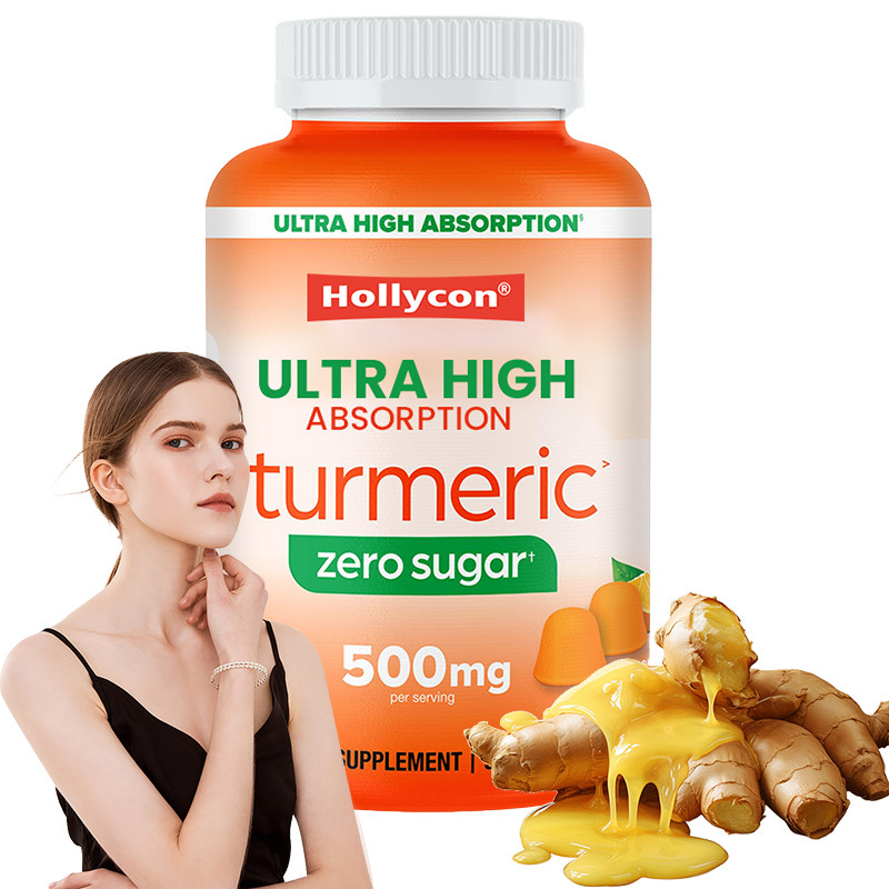 OEM gomma di curcuma a zucchero zero per il supporto osseo gomma di curcuma complesso di estratto