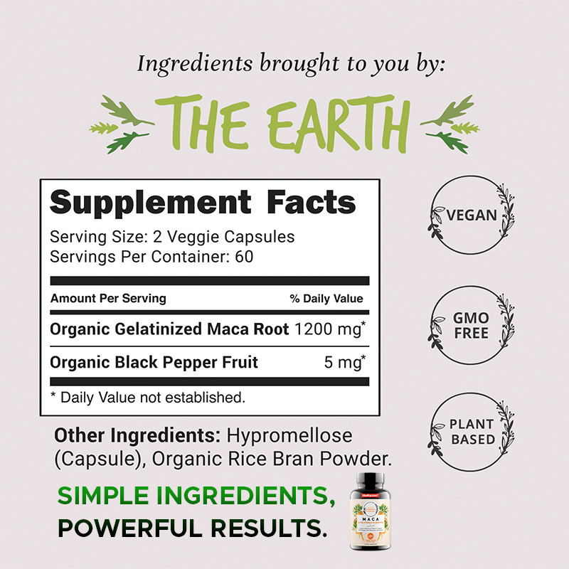 OEM Capsule di Maca in polvere per l'equilibrio ormonale Capsule di Maca 1500 mg