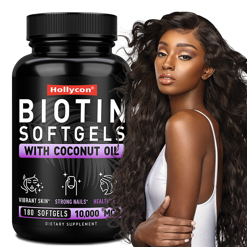 OEM Biotina Softgels per unghie forti Biotina con olio di cocco per capelli Biotina Softgels