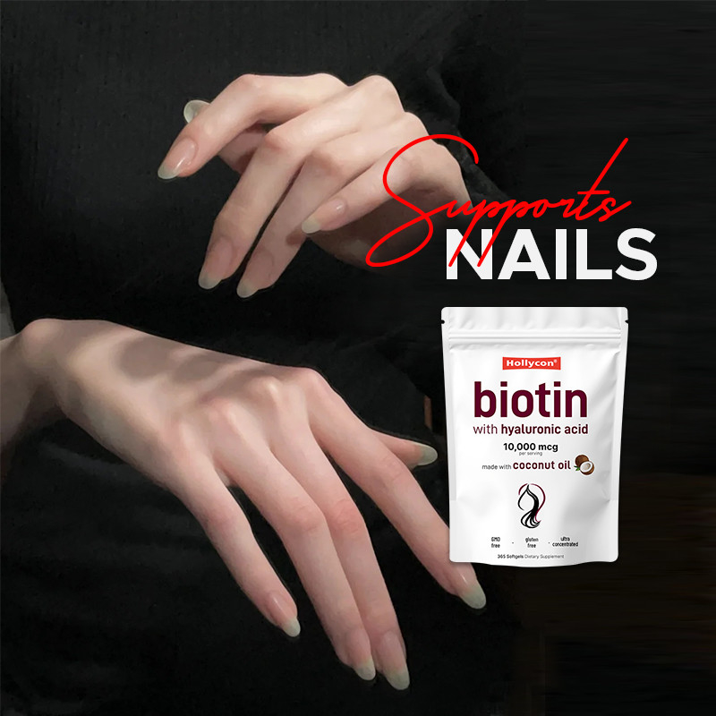 Supplemento di Biotina 10.000 mcg Biotina Softgel per capelli e pelle sani Biotina Softgel