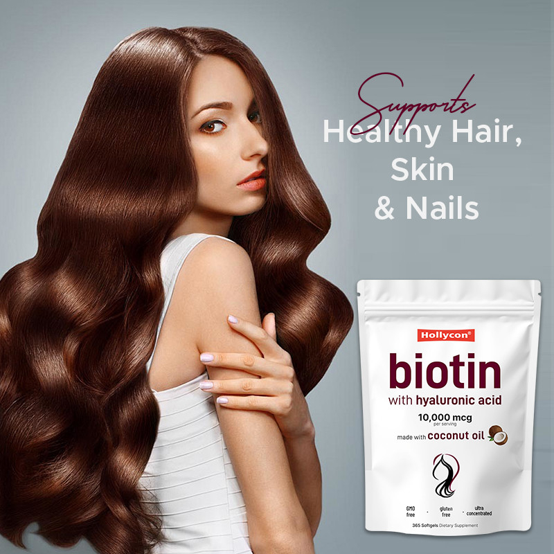 Supplemento di Biotina 10.000 mcg Biotina Softgel per capelli e pelle sani Biotina Softgel