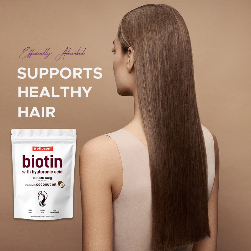 Supplemento di Biotina 10.000 mcg Biotina Softgel per capelli e pelle sani Biotina Softgel