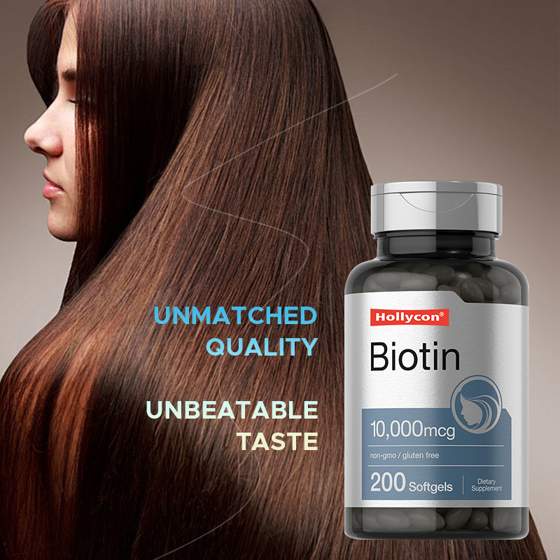 Supplemento di biotina per la salute dei capelli 10.000 mcg Biotina Softgels per la salute capelli e unghie