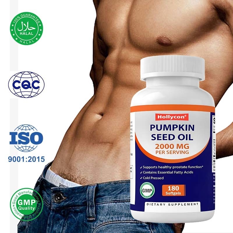 OEM Olio di semi di zucca Softgels per promuovere la salute del cuoio capelluto 2000 mg Olio di semi di zucca