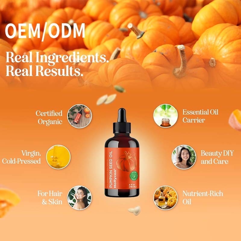 OEM olio di semi di zucca biologico 100% puro olio di semi di zucca per la crescita dei capelli