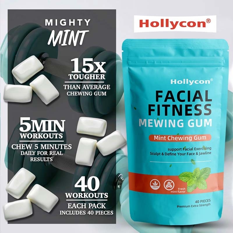 Vendita a caldo Magnosa menta allenamento della mascella gomma dura fitness facciale gomma miagolatura gomma masticatrice ultra-dura gomma da masticare