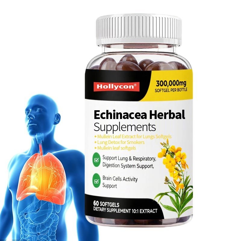 Estratto di foglie di mullein per i polmoni Softgels, disintossicazione polmonare per i fumatori, pulmonare pulire supporto respiratorio polmonare, integratori a base di erbe, vegano, non OGM, supporto immunitario digestivo, 180-count, 180 giorni di fornitura