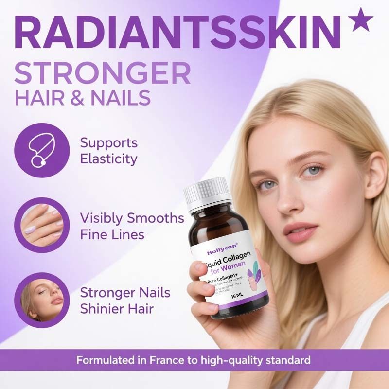 Collagene puro+ collagene liquido per donne - peptidi marini da 4000 mg per pelle radiante, capelli e salute delle unghie - Acido ialuronico, vitamina E