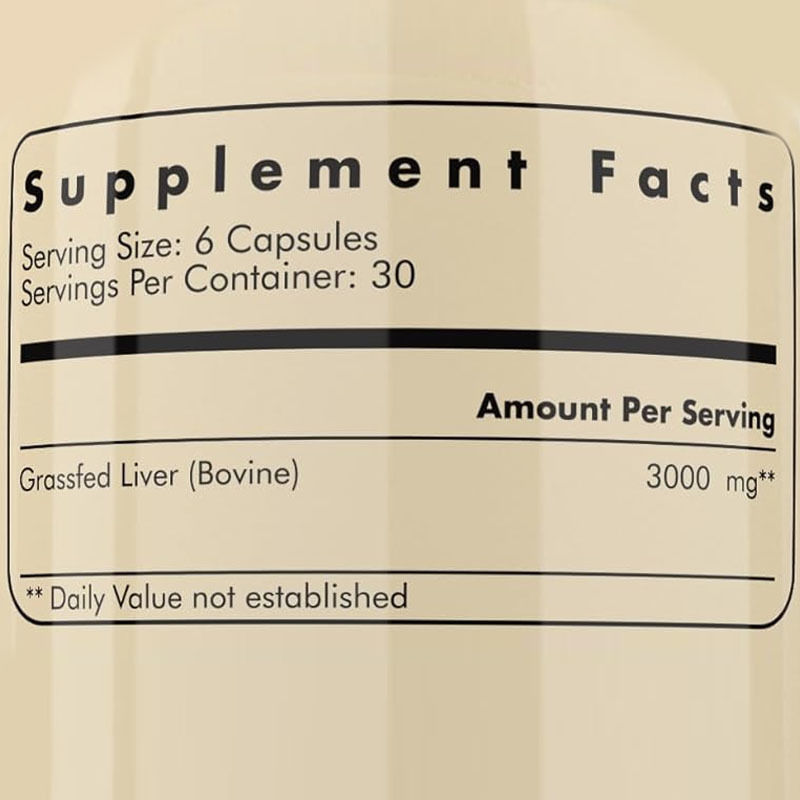 Integratore per la salute del fegato liofilizzato OEM, salute metabolica, benessere completo, supporto immunitario e articolare, capsule di fegato di manzo nutrito con erba