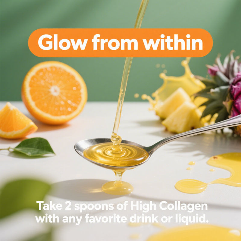 Collagene liquido per donne e uomini-pine'o'o'ange aromatizzato di grado premium 10000 mcg biotina+8000 mg di collagene idrolizzato per bagliore della pelle radiante, anti-invecchiamento, crescita dei capelli e belle unghie