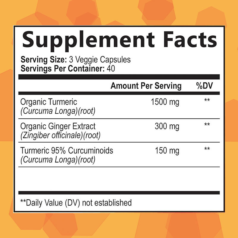 OEM supplemento di curcumina di curcuma con curcuma organica e zenzero pepe nero per il miglior assorbimento supporto articolare curcumina capsula