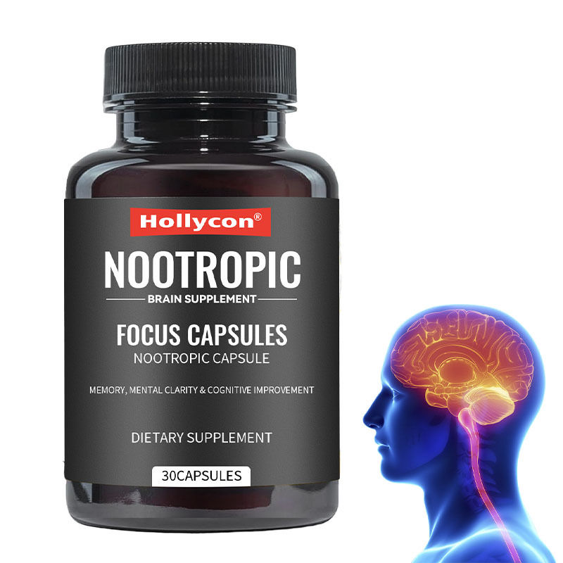 OEM Focus Capsule con L-teanina Vitamina B6 Memoria Chiarezza mentale e miglioramento cognitivo Supplemento cerebrale nootropico