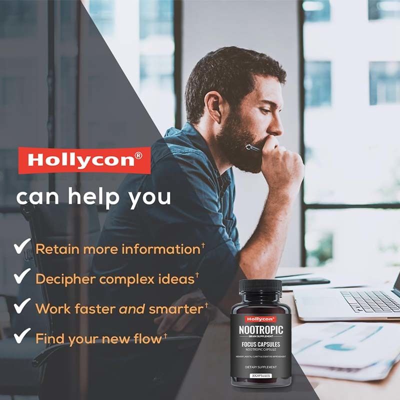 OEM Focus Capsule con L-teanina Vitamina B6 Memoria Chiarezza mentale e miglioramento cognitivo Supplemento cerebrale nootropico