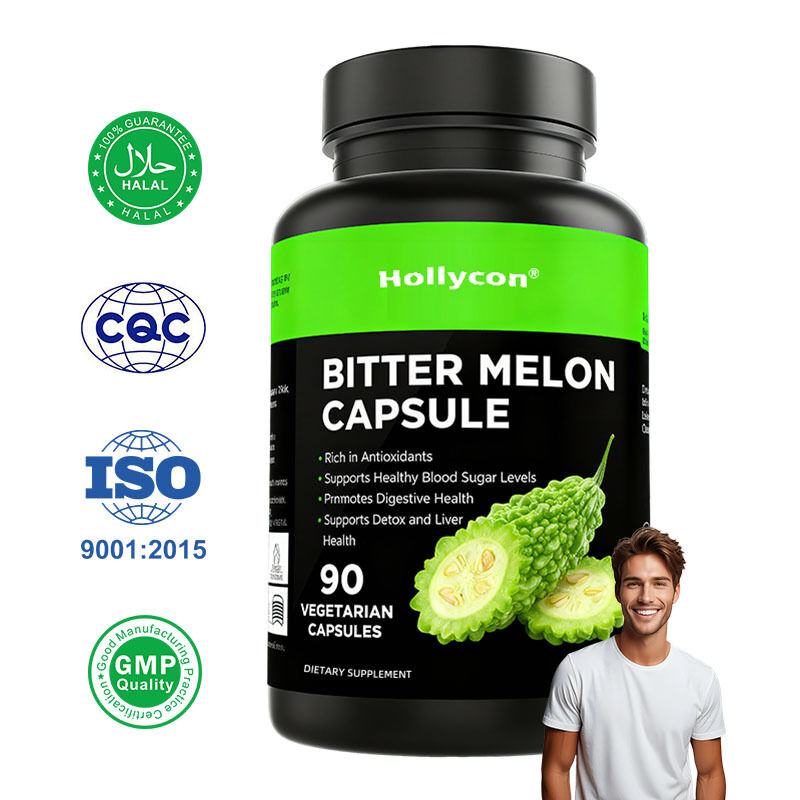 Melone amaro 500 mg | 90 capsule vegetariane senza glutine, integratore non OGM estratto di melone amaro, metabolismo naturale del glucosio, etichetta privata della capsula Momordica Charantia, disponibile OEM, prezzo di fabbrica