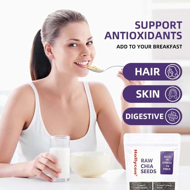 Semi di chia OEM / ODM 500g, confezione da 1 | Semi per mangiare | Semi per la gestione del peso | Ricchi di calcio, proteine e fibre, senza zuccheri aggiunti, formula personalizzata