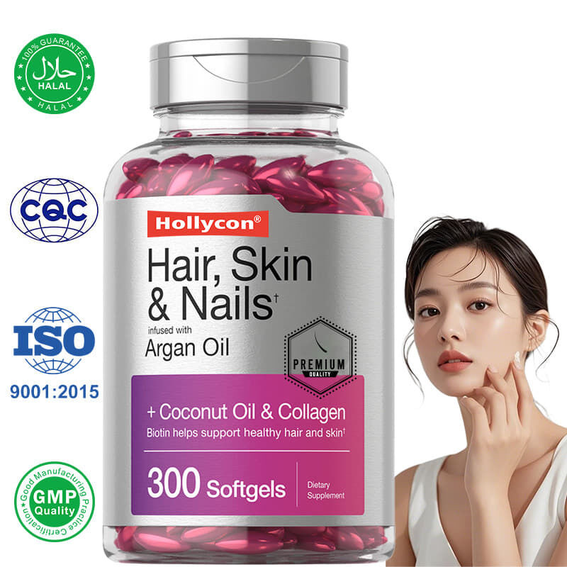 Biotina Crescita dei capelli Softgels Capelli Pelle e unghie Vitamine Collagene Vitamina C Produttore originale