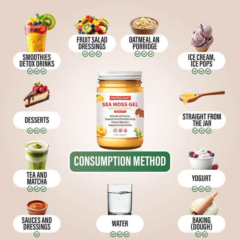 OEM Nutriente Seamoss Crudo Disintossicante e Purificante Ricco di Minerali Proteine Vitamine Salute Sea Moss Gel