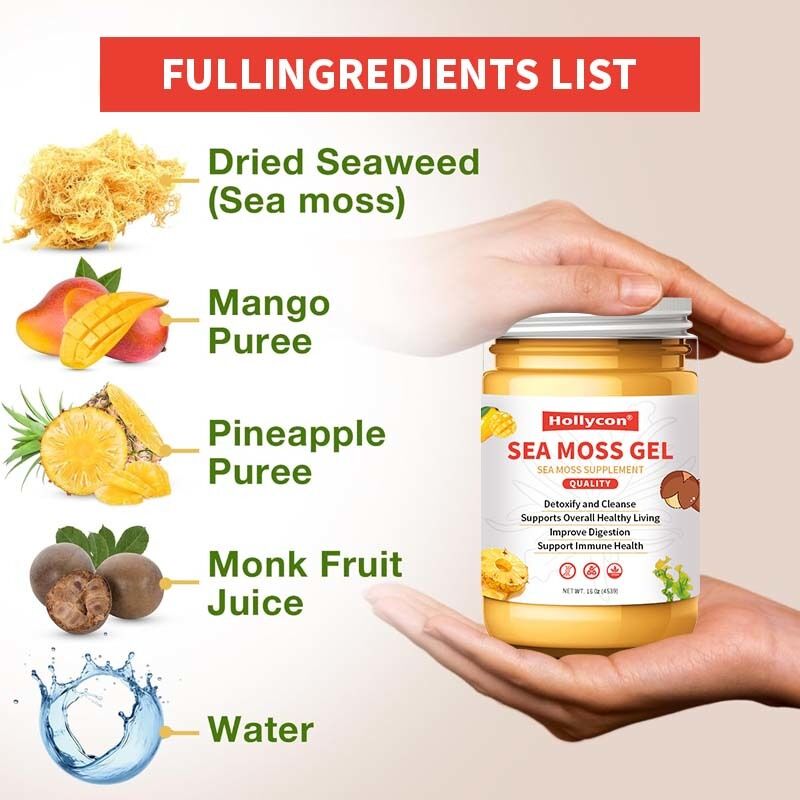 OEM Nutriente Seamoss Crudo Disintossicante e Purificante Ricco di Minerali Proteine Vitamine Salute Sea Moss Gel
