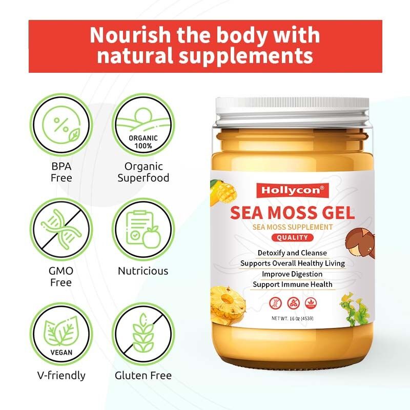 OEM Nutriente Seamoss Crudo Disintossicante e Purificante Ricco di Minerali Proteine Vitamine Salute Sea Moss Gel