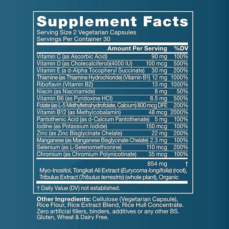 Integratore per la fertilità maschile OEM per aumentare la conta spermatica, la motilità e la forza, con Ashwagandha, Magnesio e Zinco