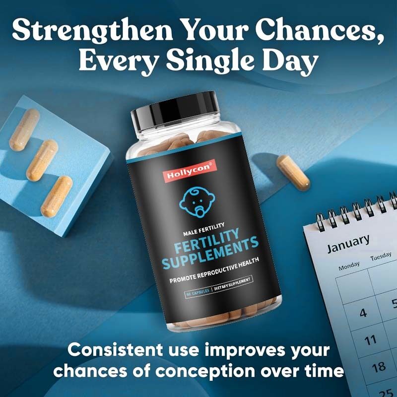 Integratore per la fertilità maschile OEM per aumentare la conta spermatica, la motilità e la forza, con Ashwagandha, Magnesio e Zinco