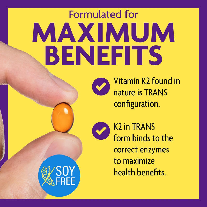 OEM Full Spectrum Vitamina K2 Softgels con 600 mcg di Trans Form Supporta la salute generale e la forza ossea Supplemento di vitamina K2