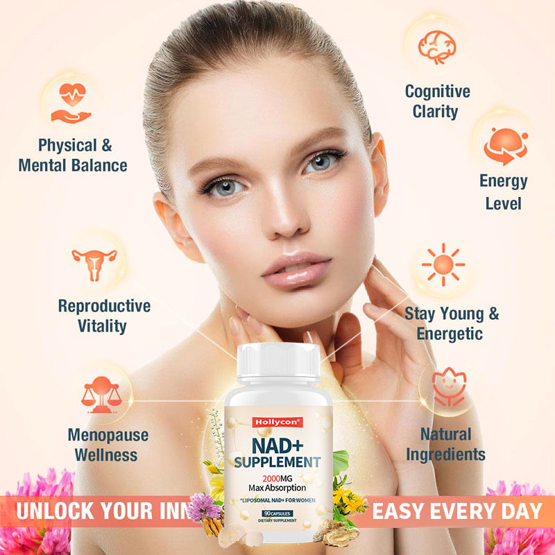 OEM 2000MG NAD+ liposomico per le donne Assorbimento massimo NAD Plus Menopausa Chiarezza cognitiva Energia Supplemento NAD +